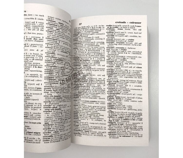 Merriam – livre d'apprentissage des langues originales du dictionnaire anglais français de Webster
